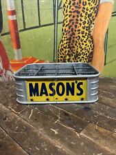 VINTAGE C. 1940 MASONS ROOT BEER 12 PACK STADIUM CARRIER CRATE SIGN COCA COLA picture