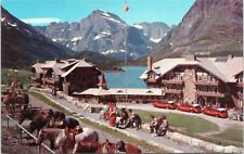 postcard MT Many Glacier Hotel, Alpine Resort, Swift-current Lake, Mt. Gould picture