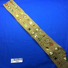 Boy Scout Vintage Thin Merit Badge Sash With 34 Square Merit Badges picture