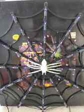 Halloween Lit Spider Web 50 Lights and Spider vintage Holiday Highlights Purple picture