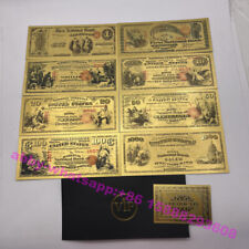 8pcs US Dollar Commemroative Gold Foil Banknote USD 10 20 50 Uncurrency Crafts picture