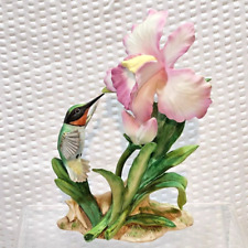 Vintage Homco Masterpiece Bone China Hummingbird And Iris Figurine 1985 picture