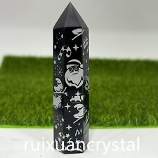 1pc Beautiful Natural Obsidian quartz crystal obelisk wand point Reiki healing picture