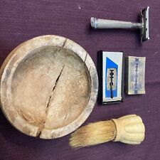 Vintage Shaver, Brush, Cup And Blades picture