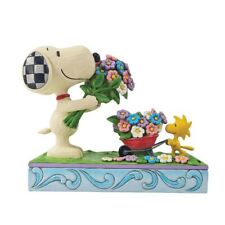 Jim Shore Peanuts Snoopy & Woodstock Picking Flowers Figurine 6014344 picture