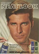 1985 Vitalis Hair Spray For Men Neat Look vintage Print Ad 80's Advertisement v1 picture