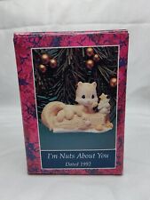 1992 Enesco Precious Moments Porcelain Squirrel I'm Nuts About You FAST Ship picture