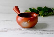 Handmade Ceramic Red Flowers Matcha Bowl with Spout and Handle picture