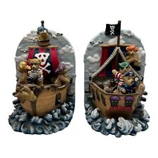 Pirate Ship Teddy Bear Bookends Set of 2 Heavy Poly Resin Children's Room Decor picture