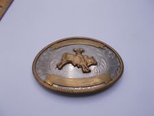 Vintage  German Silver Show Bull Rodeo Belt Buckle picture