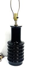 Vintage MCM Black Bitossi Pottery Insulator Electric Table Light Lamp 20