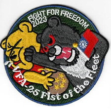 NAVY CVW-5/VFA-25 2023 FIRST OF THE FLEET GREEN EMBROIDERED PATCH picture