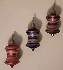 Set of 3 Mid Century Modern Styled Glass Christmas Ornaments picture