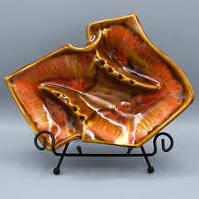 Vintage Ceramic Ashtray Maurice of California 1M 93 MCM Orange Brown picture