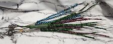 VTG Mercury Glass Christmas Bead Spikes Stems Picks Blue Green Pink Red Floral picture