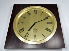 Vintage Panasonic Gallery Quartz Wood Wall Clock w Gold Face TF-605 #50604 Japan picture