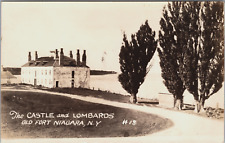 RPPC Old Fort Niagara 30s Youngstown NY 1726 French Castle Lombardy Poplar Trees picture