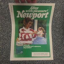 Vintage 1988 Newport Cigarettes Print Ad Woman Shaves Man picture