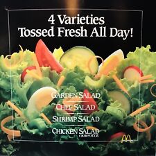 McDonald's 4 Varieties of Salads Tossed Fresh All Day 22x22 Translite Sign 1987 picture