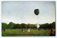 c1910's Balloon Ascension At Riverside Park Sioux City IA Antique Postcard picture