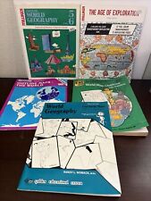 Vintage Middle Grade School Geography Workbook Lot Of 5  70s 80s Unused + Wear picture