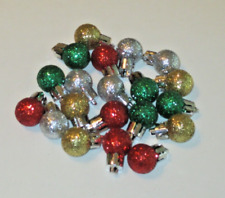 Christmas Micro Balls Ornaments Mixed, 24mm for Miniature Decorations, 20 Total picture