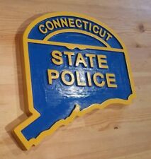 Connecticut State Police Old Style 3D Routed wood Patch Sign Custom carved picture