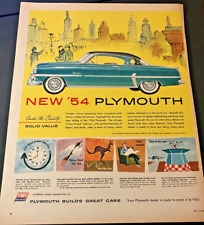 1954 Plymouth Belvedere Coupe - Vintage Original Color Print Ad / Wall Art CLEAN picture