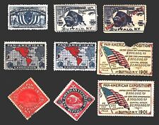 9 DIFF 1901 Pan American Exposition Buffalo Cinderella Stamp s Am Expo Label picture