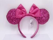 Hot 2023 Ears Bow Magenta Pink Minnie Sequin Disney Parks Orchid Headband picture