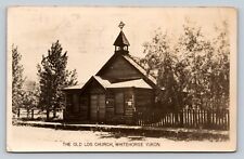 c1955 RPPC The Old Log Church WHITEHORSE Yukon Canada VINTAGE Postcard 1224 picture