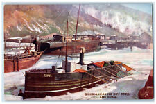 c1910 In An Ice Dry Dock Lake Baikal Siberia Oilette Tuck Art Postcard picture
