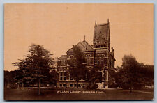 Postcard Indiana IN c.1900's Sepia Tone Willard Library Evansville Y7 picture