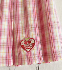 Mezzo Piano Skirt Size M /150 Pink Cherry Heart pocket Checkered Pattern Kawaii picture