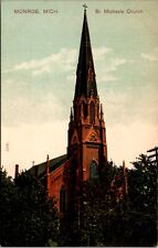 Postcard St. Michaels Church in Monroe, Michigan picture