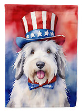 Old English Sheepdog Patriotic American Flag Canvas House Size DAC5767CHF picture