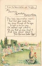 Vintage Postcard 1921 A Joyful Easter Greeting I Am The Resurrection & The Life picture