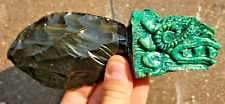 17cm Mexican Aztec Maya Obsidian Sacrifice Stone Blade QUETZALCOATL Knife Mexico picture