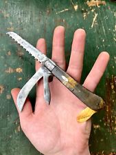 Old Antique 1800s Sheffield? French? Multi Blade Pocket Knife - Pruning Knife picture