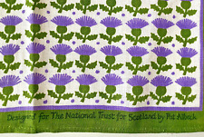 Vintage New Pat Albeck Linen Tea Kitchen Towel Thistle National Trust Scotland picture