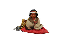 Vintage Native American Indian Skookum Doll in Trade Blanket Sitting Down picture