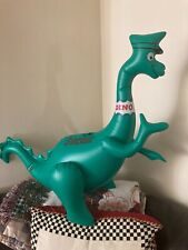 VINTAGE INFLATABLE SINCLAIR DINO DINOSAUR 3ft TALL GREEN GAS & OIL ADVERTISING picture