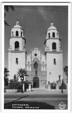 RPPC Cathedral, Tucson, Arizona Frashers Photo Church c1940s Vintage Postcard picture