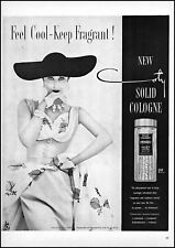 1951 Sexy sultry Woman in black hat Emeraude perfume retro photo print ad L90 picture