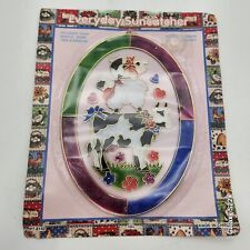 Vintage 1995 Sun Catcher Cow Sheep Pig Country Farm Plastic Stained Glass Oomco picture