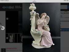 Members Mark O'Well Hand Painted 13” Porcelain Angel Figurine Roses Dove Vintage picture