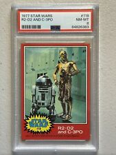 1977 TOPPS STAR WARS #118 R2-D2 AND C-3PO PSA 8 NEAR MINT-MINT CENTERED LOW POP picture