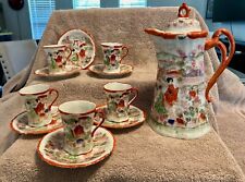 Vintage Japanese Hand Painted Geisha Girl Chocolate/Tea Set (13 total pieces) picture