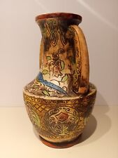 Vintage Majolica Persian Style Pottery. Flowers And Birds. Made In Japan picture
