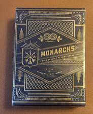 US Made Monarchs Theory 11 Playing Cards Poker Magicians NAVY BLUE Sealed Deck picture